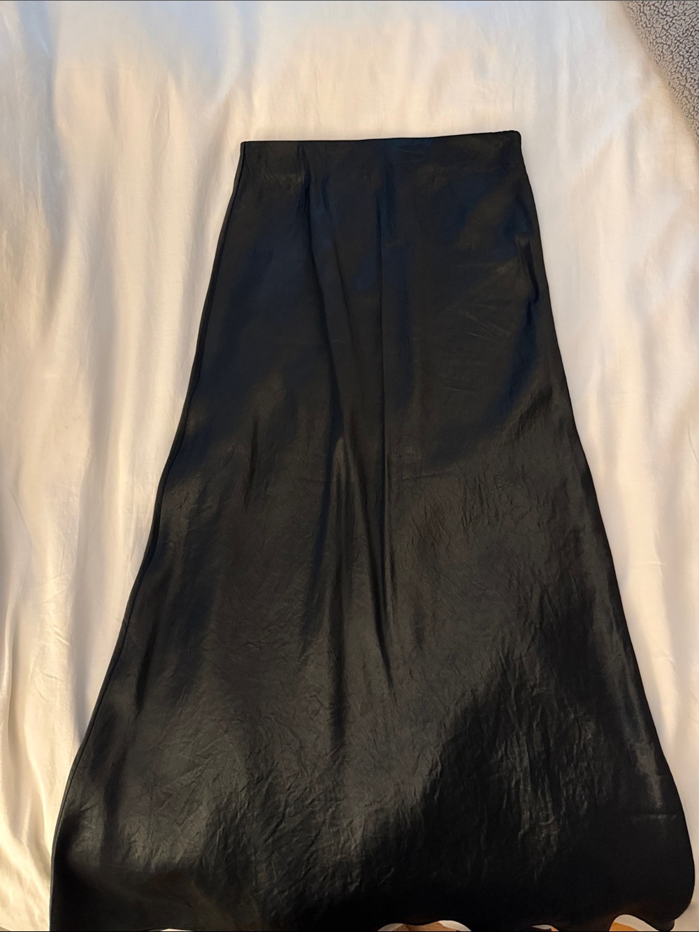 Black Women's Satin A-Line Skirt